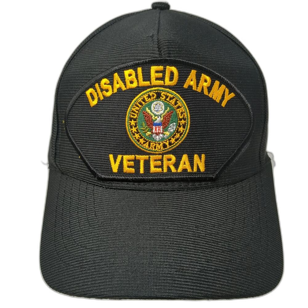 Eagle Crest 5 Panel Black Hat OSFM Disabled Army Veteran US Army Snapback USA